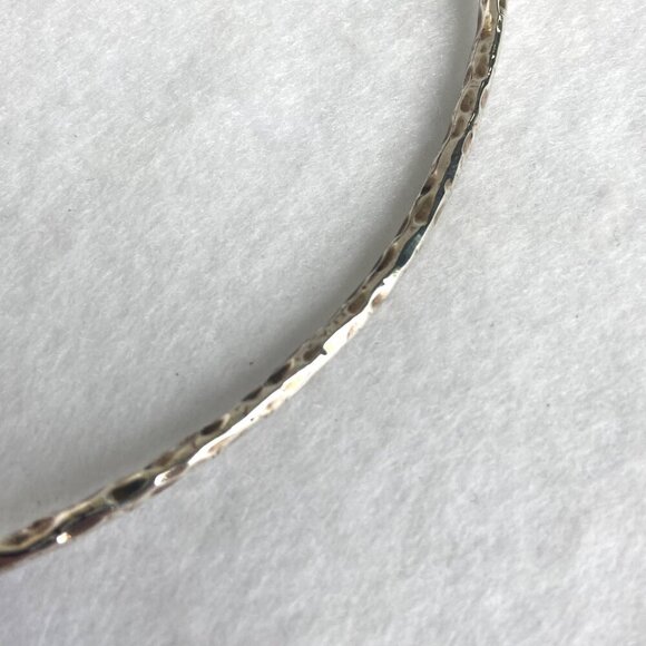 Sterling Silver 925 Flexible Hammered Torque Collar Choker Necklace 14.75" - Picture 7 of 16